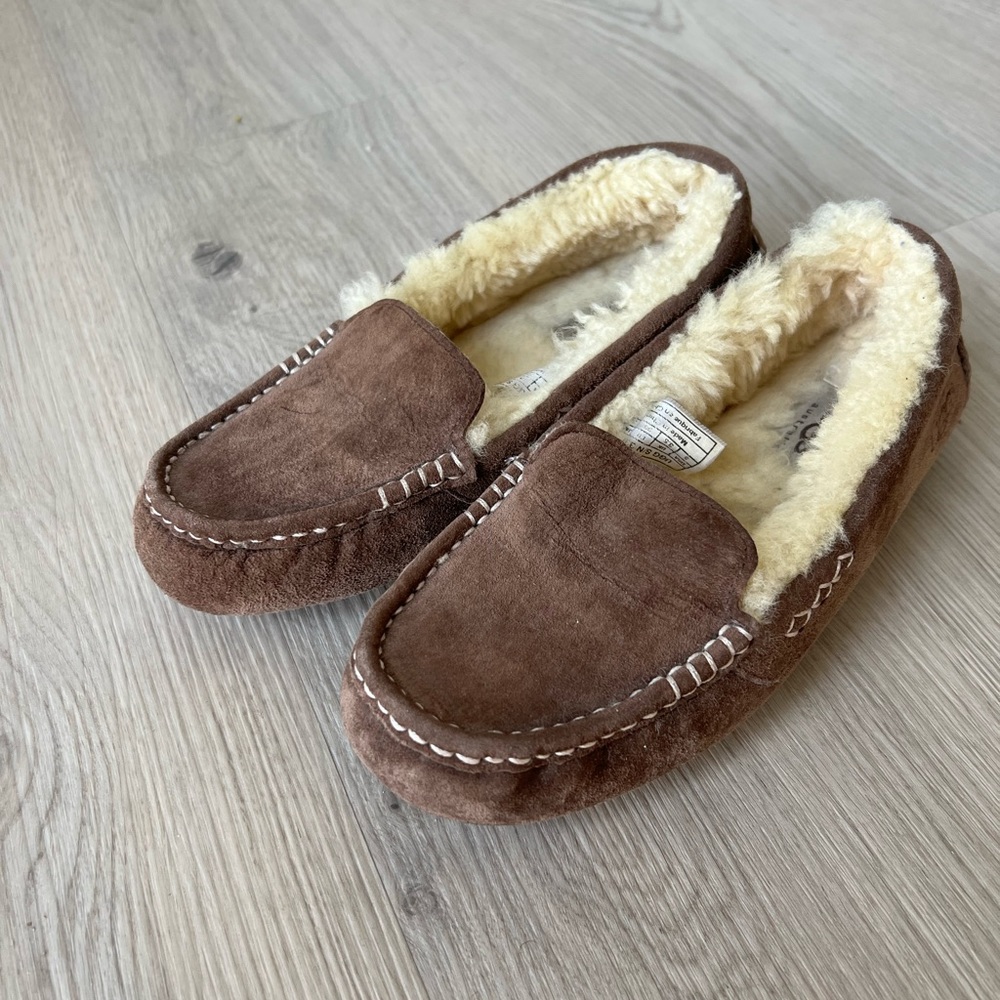 Brown Ugg moccasin slippers